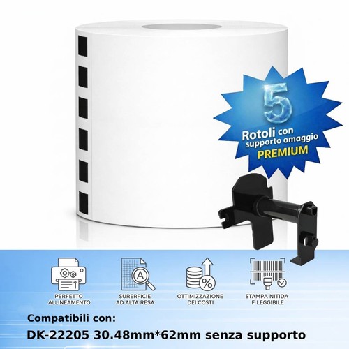 Rotoli dk22205 compatibile - 5,